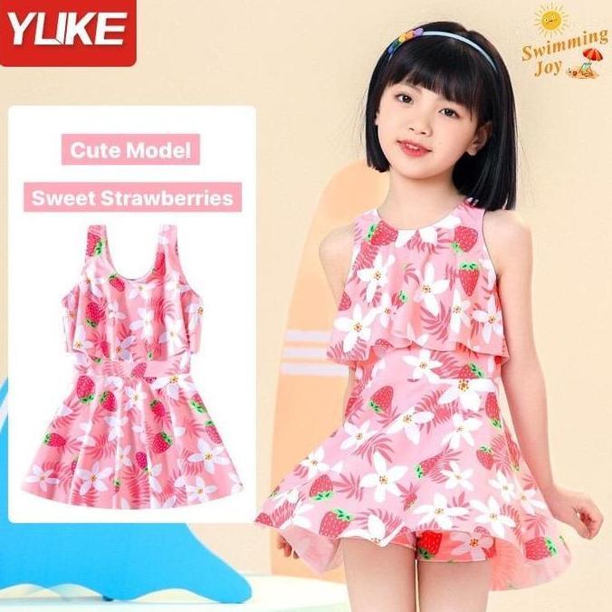 Baju Renang Anak Perempuan sampai Remaja Lucu Two Pieces Strawberries