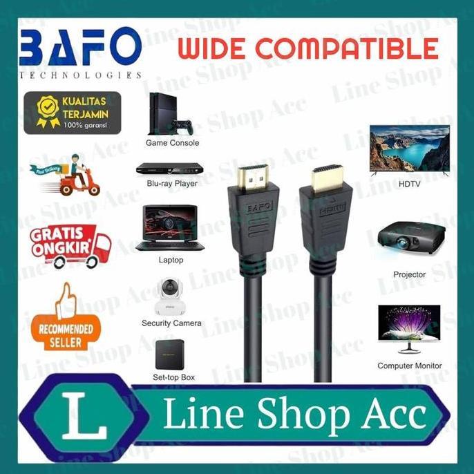 TERMURAH - BAFO Cable HDMI 15 Meter Versi 2.0 Quad HD 3D 4K Gold Plated