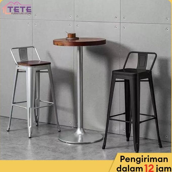 TERLARIS - TETE(TOK-Kursi Bar Besi Minimalis Tolix Kursi Cafe Persegi Tinggi Pengiriman Surabaya COD