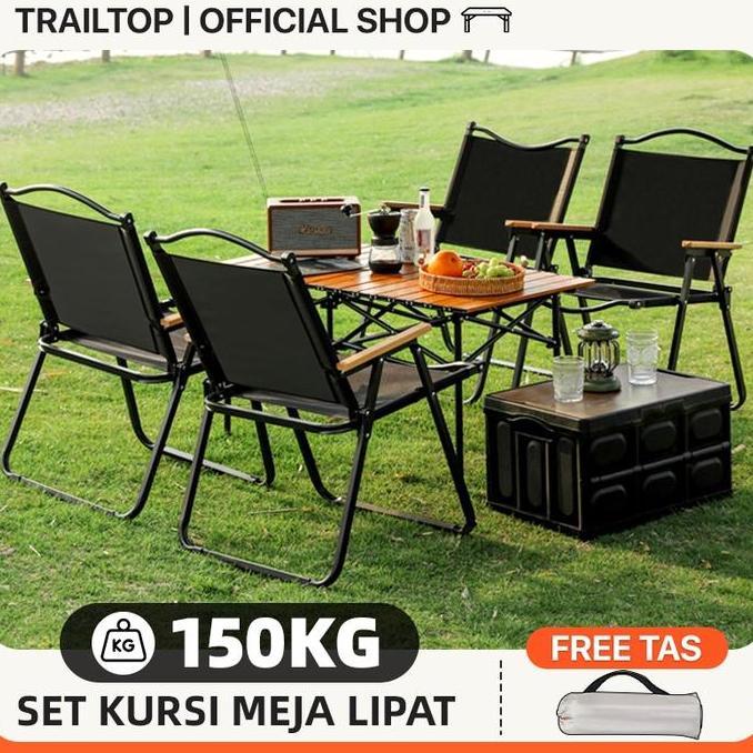PROMO - [READY] TrailTop Meja Kursi Lipat Kermit 1 Set Meja Lipat Outdoor Dan Kursi Lipat Portable B