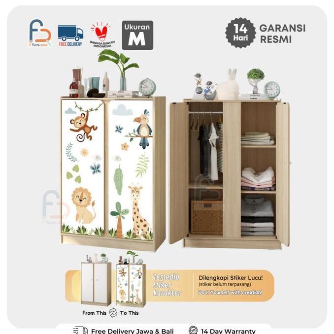 Furnicrush Lemari Pakaian Anak / Almari Pakaian 2 Pintu / Lemari Kos / GALA BL