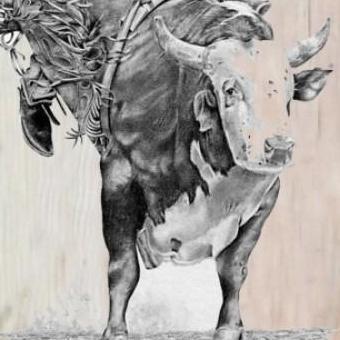 HIASAN DINDING LUKISAN COWBOY KOBOY DEKORASI DINDING RUANG CAFE