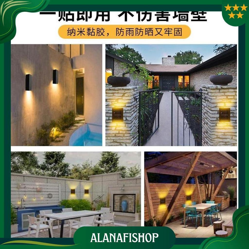 Lampu Solar Dinding Tenaga Surya Minimalis Waterproof Outdoor | Lampu Hiasan Teras Rumah Anti Air De