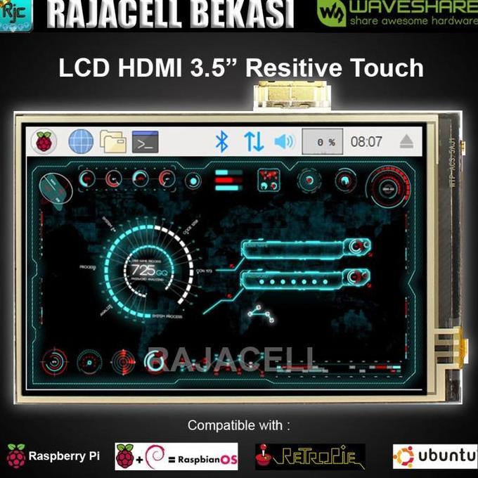 LCD WAVESHARE 3.5" 3.5 inch HDMI IPS LCD Touchscreen Raspberry Pi 3B +