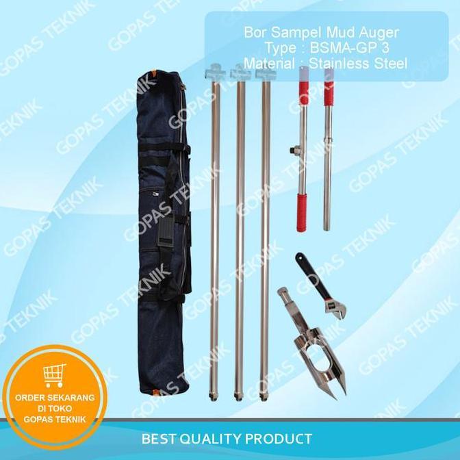 Bor Sampel Tanah Mud Auger +  Sand Auger set / Bor sampling tanah