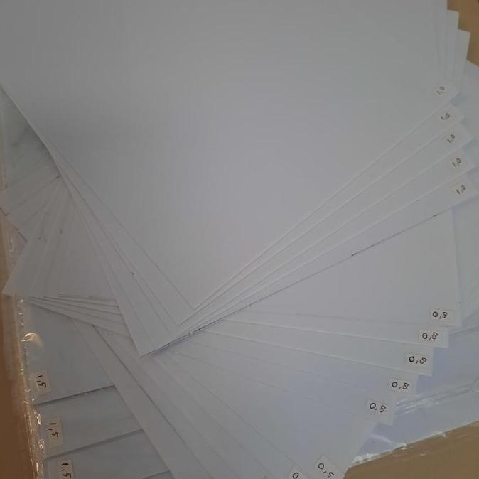 Pla Plate 0.5mm 0.8mm 1mm 1.5mm 2mm Plastik Putih Standar 20x25cm Lembaran Polos