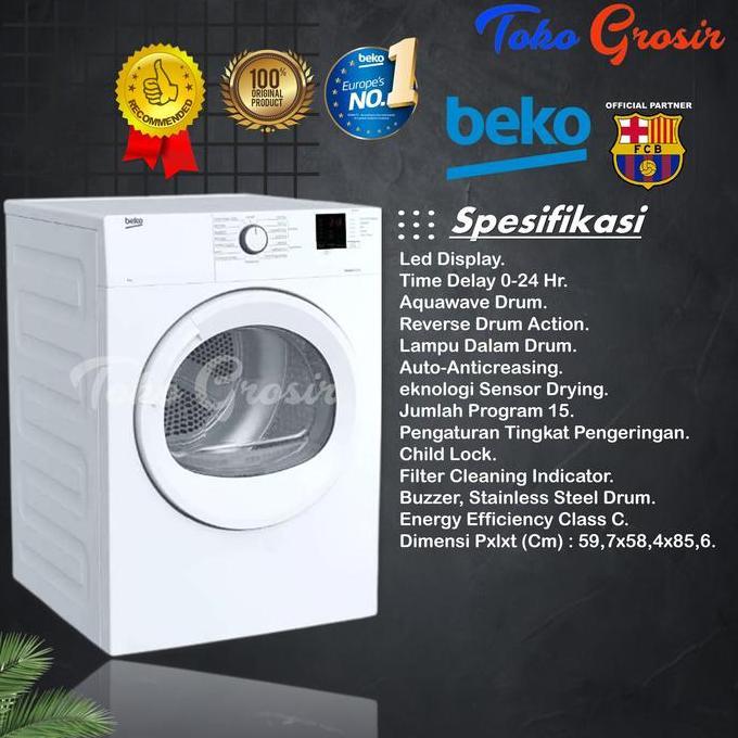 BEKO DRYER MESIN PENGERING LAUNDRY KONVERSI DALAM GAS KAPASITAS 8KG