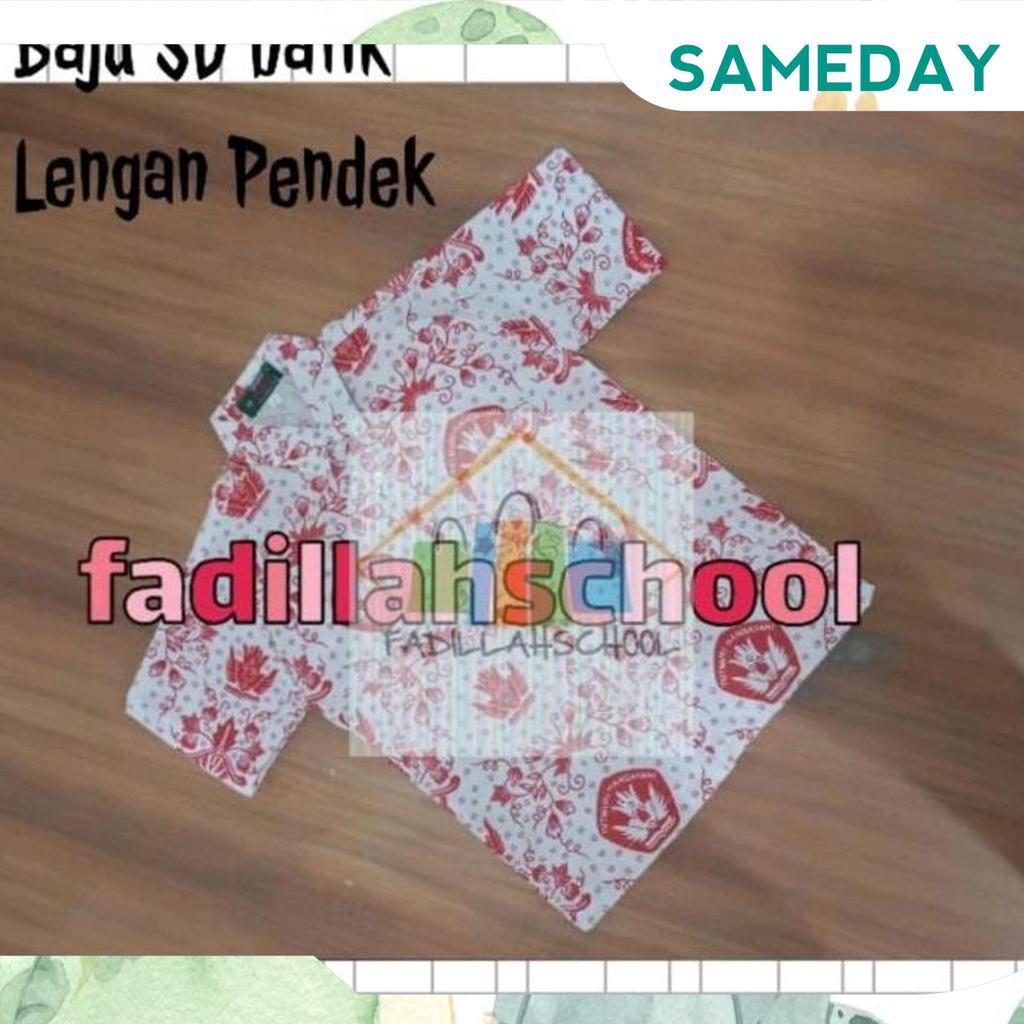 Seragam Sekolah Sd Batik Merah / Baju Sd Batik Grab