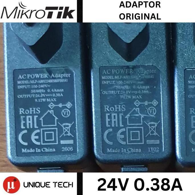 POWER ADAPTOR MIKROTIK 24V 0.38A 0.8A 1.2A ORIGINAL DC 5.5MM 24 V