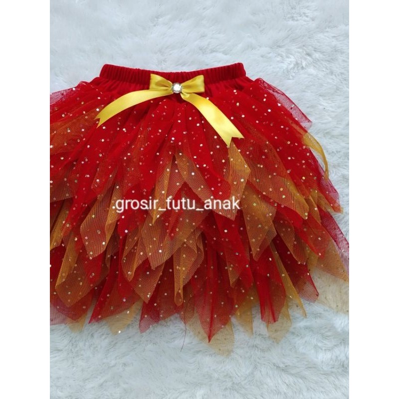 JDM_+ Rok Tutu Jarum Merah Gold | Rok Imlek | Rok Tutu Bayi | Rok Tutu Korea | Rok Tutu Skirt | Rok 