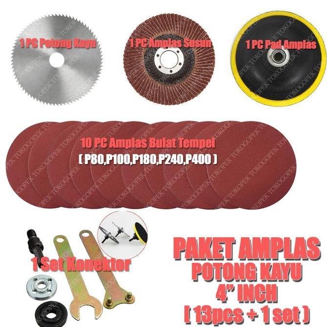 PAKET MATA GERINDA BOR POTONG KAYU KERAMIK BESI + AMPLAS + KONEKTOR