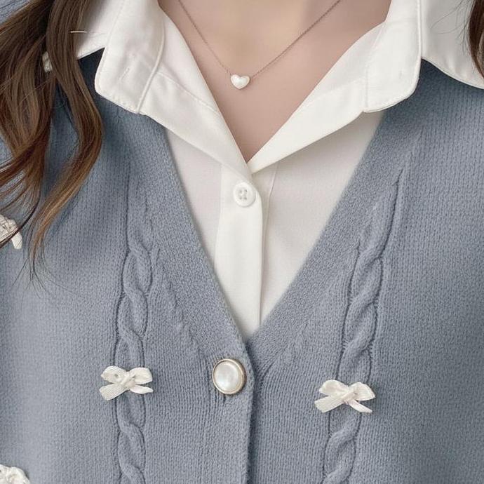 DS173 >> GS - Vest Rajut + Kemeja 1 set | Atasan Rajut Baju Wanita Knitwear Lucu Pita Pita | Vest Ra