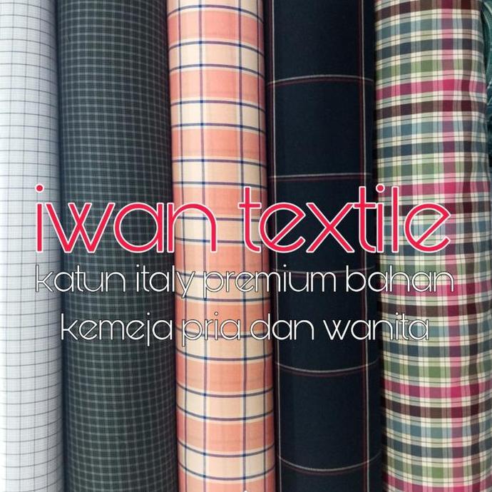 DB140 - kain katun kotak kotak kecil bahan kemeja kantoran cotton italy