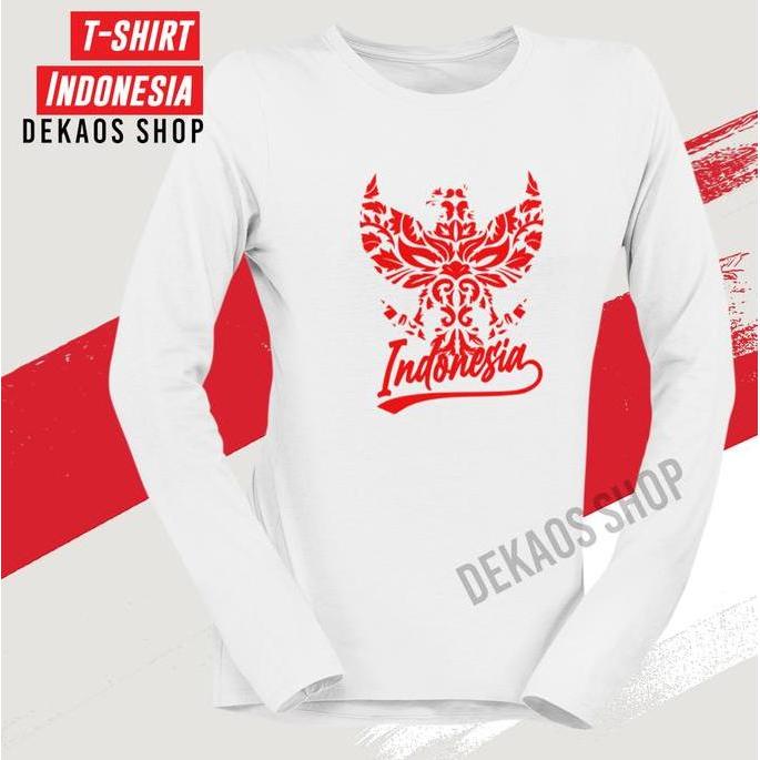 DE48 - KAOS MERAH PUTIH AGUSTUSAN LENGAN PANJANG KAOS 17 AGUSTUS PRIA WANITA LENGAN PANJANG BAJU AGU