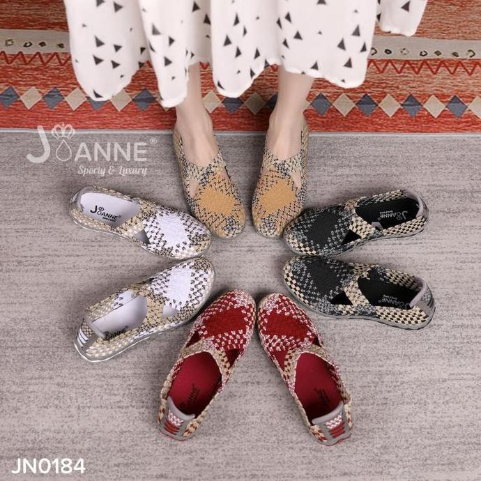 JOANNE Rajut Knit Flats Shoes Wanita #JN0184