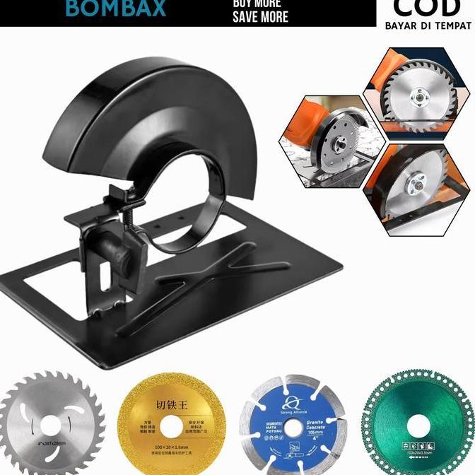 Paket Dudukan Gerinda Tangan Stand Gerinda 4inch Dengan Mata Gerinda Kayu