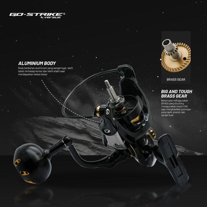 Reel Gostrike Versus Poseidon 6000HG 9 Ball Bearings - Spinning Saltwater Max Drag 18kg