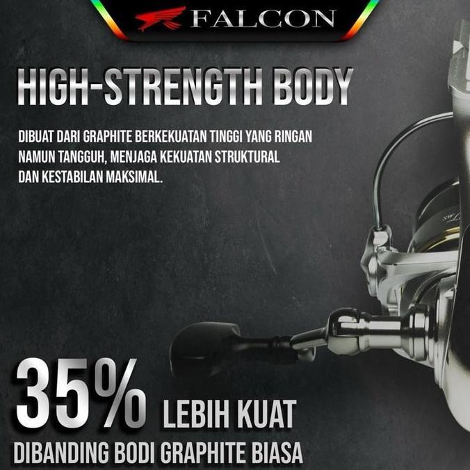 Reel Pancing Falcon Lunos Saltwater 8+1 Sealed Stainless Steel Bearing - CNC Power Handle Laut