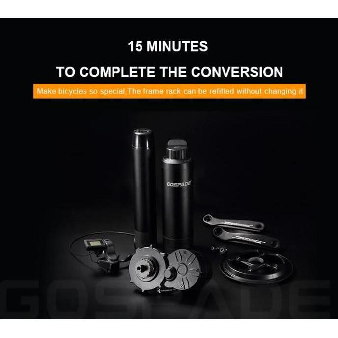 Mid Drive E-Bike Kit Motor Gospade 350W 36V 5.2Ah, Pedal Assist Sensor Kualitas Terbaik Harga Termur