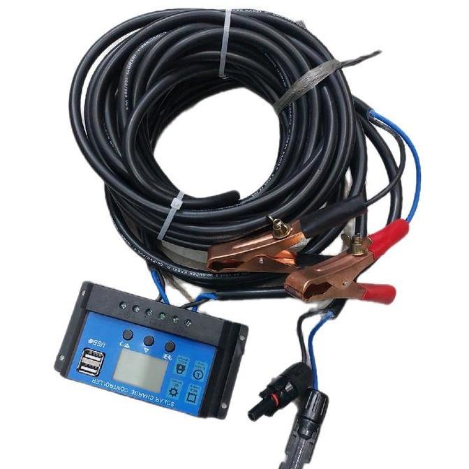 panel surya 100wp.komplit kabel panel 10mtr.soket mc4.scc 10a.jepit aki