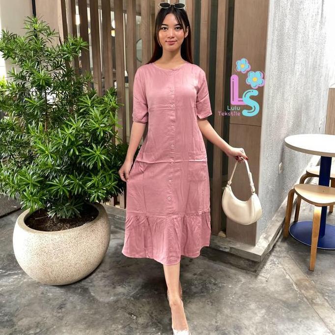 daster wanita polos bahan rayon twill ory premium ful katun halus adem nyaman di pakai sehari hari d