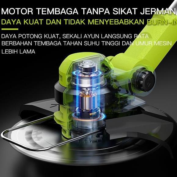 TERBARU CODZPER Mesin Potong Rumput Pemotong Rumput Listrik Pemangkas Rumput dengan Baterai Li-ion Z
