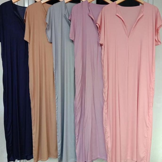 Daster panjang busui / Daster rayon polos panjang busui semata kaki