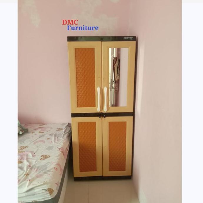 BEBAS ONGKIR - lemari baju plastik 2 pintu lemari baju 2pintu kaca lemari murah