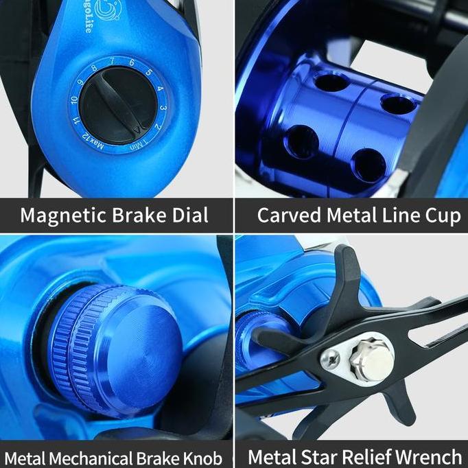 Bingolife Set Pancing Reel Pancing Penggulung 18+1BB 8.1:1 Gear Ratio Fishing Reel Untuk Memancing I