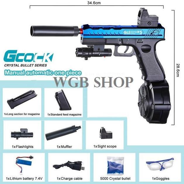 WATER GEL BLASTER GLOK AUTOMATIC BLOWBACK WGG TOYS ORIGINAL DAN TERPERCAYA