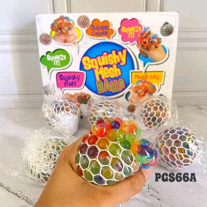 Squishy Ball Stress Ball Mainan Bola Pencet Anggur Pencet Anti Stres Rainbow