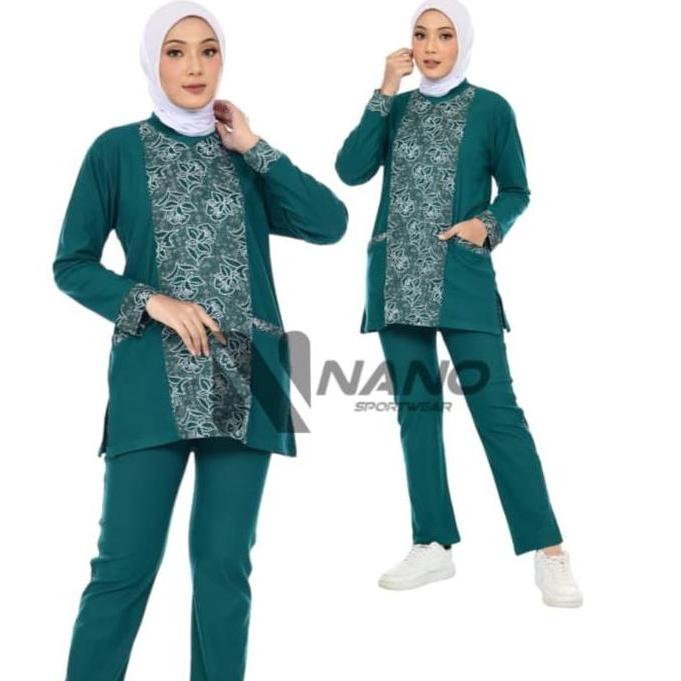 NANO || BAJU OLAHRAGA MUSLIM / SETELAN BAJU SENAM TUNIK PKK Terlaris