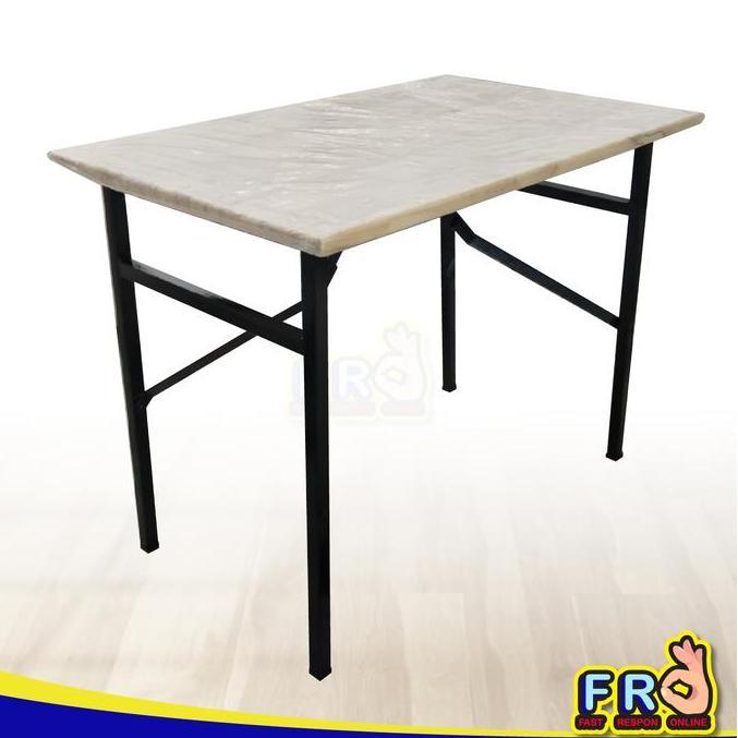 NEW - MEJA LIPAT KAYU KAKI BESI/MEJA MAKAN/MEJA BELAJAR/MEJA LIPAT/MEJA SERBAGUNA
