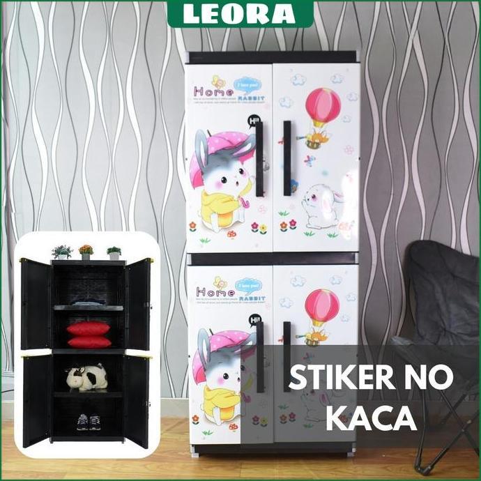 PROMO - LEORA Lemari Pakaian Plastik ORLANDO STANDAR (Tidak ada Cermin) Lemari Baju Kunci Lemari Sus
