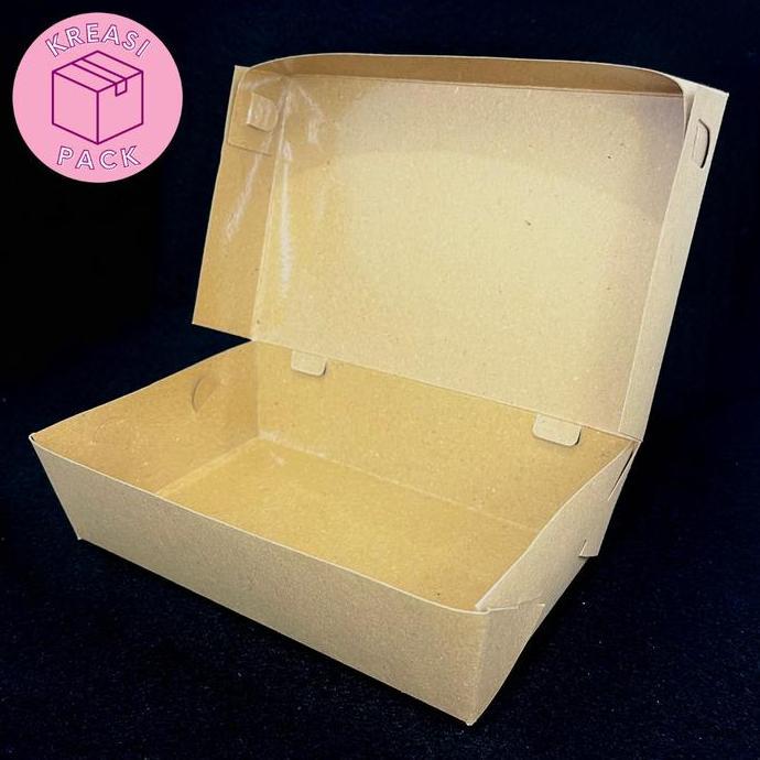 Cetak Paper Lunch Box Custom Logo (Kotak Makan Kraft) - 1000 pcs