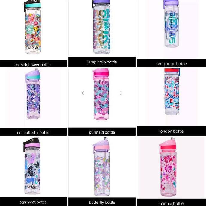 Smiggle Botol Minum 650 ml BPA Free/Drink Bottle Minecraft, ariel, uni