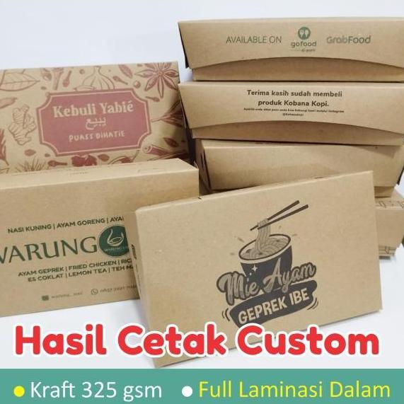 Lunch Box Paper Cetak Custom / Print Cetak Sablon Lunch Box M & L