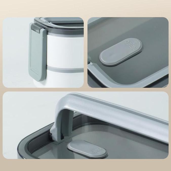 KOTAK MAKAN NASI BENTO LUNCH BOX WHITE PLASTIK