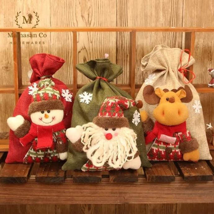 Christmas Goodie Bag Souvenir Fabric | Tas Serut Natal