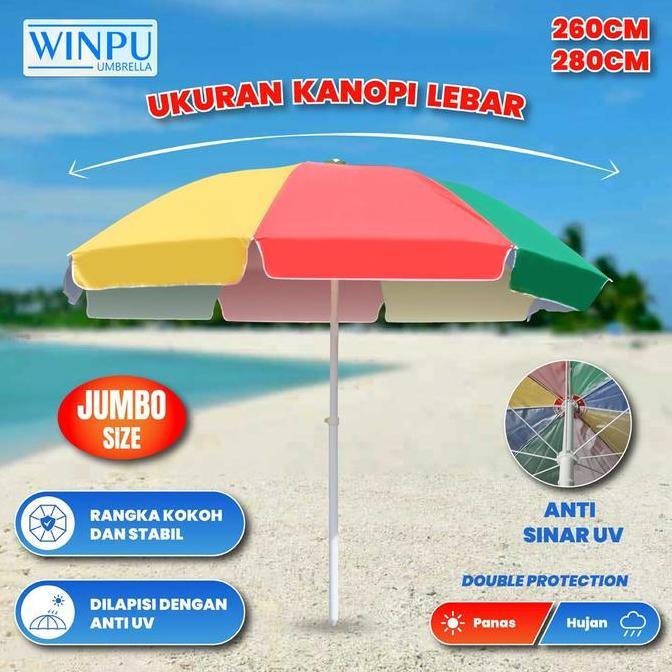 WINPU Payung Tenda Jualan Besar Ukuran JUMBO (260Cm ) Anti Uv