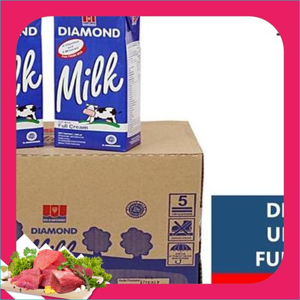 Susu Diamond Uht 1 Liter Full Cream Karton Dus - Isi 12 Pcs