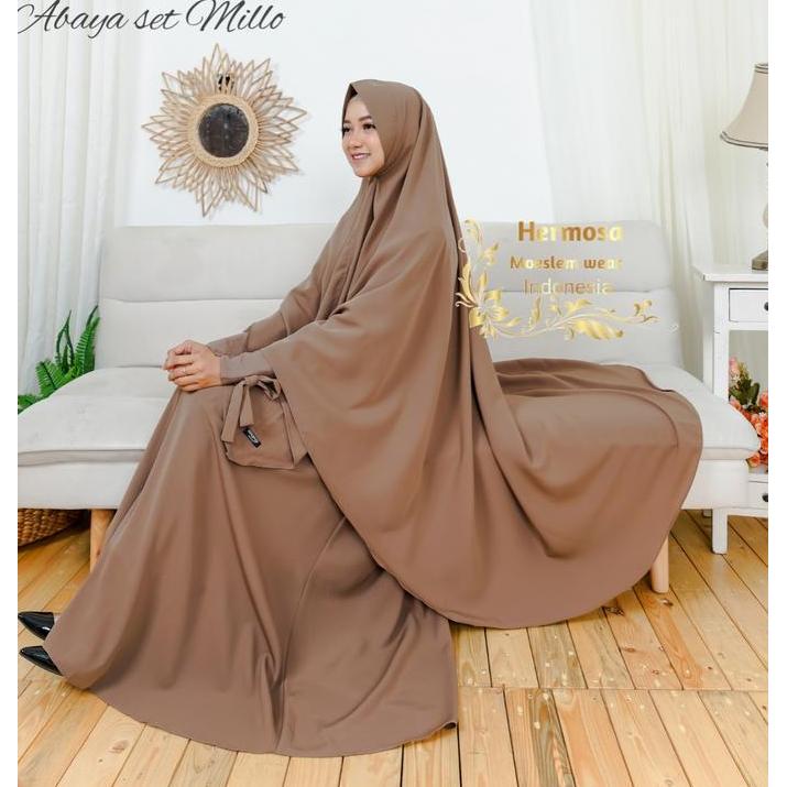 [Setelan Abaya dan Khimar Jumbo Hermosa Semua warna] Setelan Abaya dan Khimar Jumbo Hermosa bahan wo