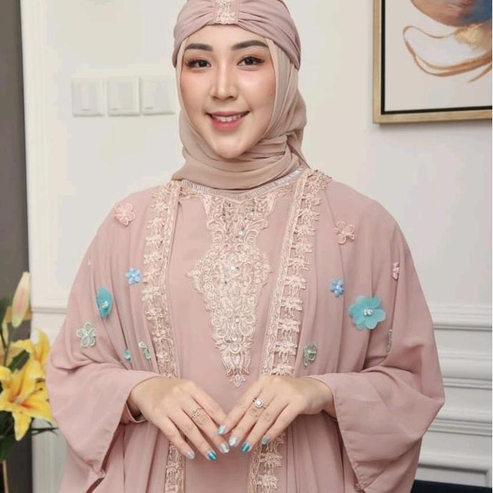 SALE Abaya / Kaftan BELLA Exclusive Mewah Trendy Semi Outer / Dress Lebaran Pesta Kondangan Wanita R