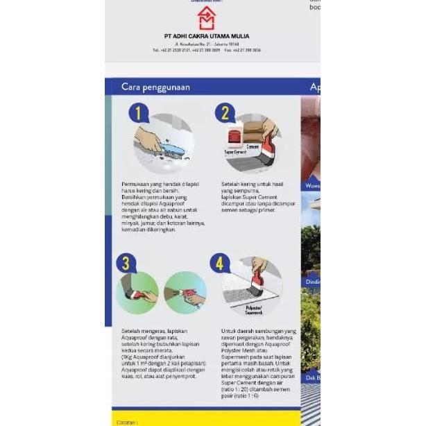 To94 Cat Waterproofing Aquaproof 4 Kg 5 Kg Hanya Sebutan Cat Tembok Pelapis Anti Bocor Cat Eksterior