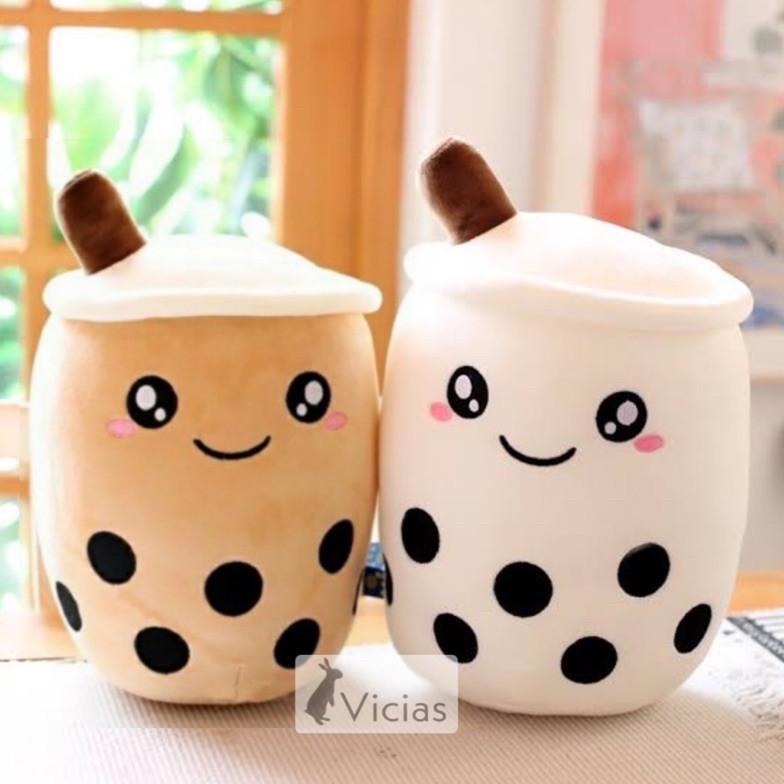 V015 Boneka Boba Milk Tea Bubble Drink Minuman Plush Doll Premium Murah