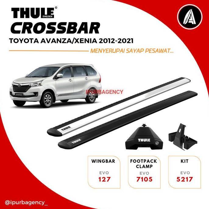 THULE CROSS BAR EVO CLAMP 7105 SET: TOYOTA AVANZA/XENIA 2012 - 2021 ORIGINAL DAN TERPERCAYA