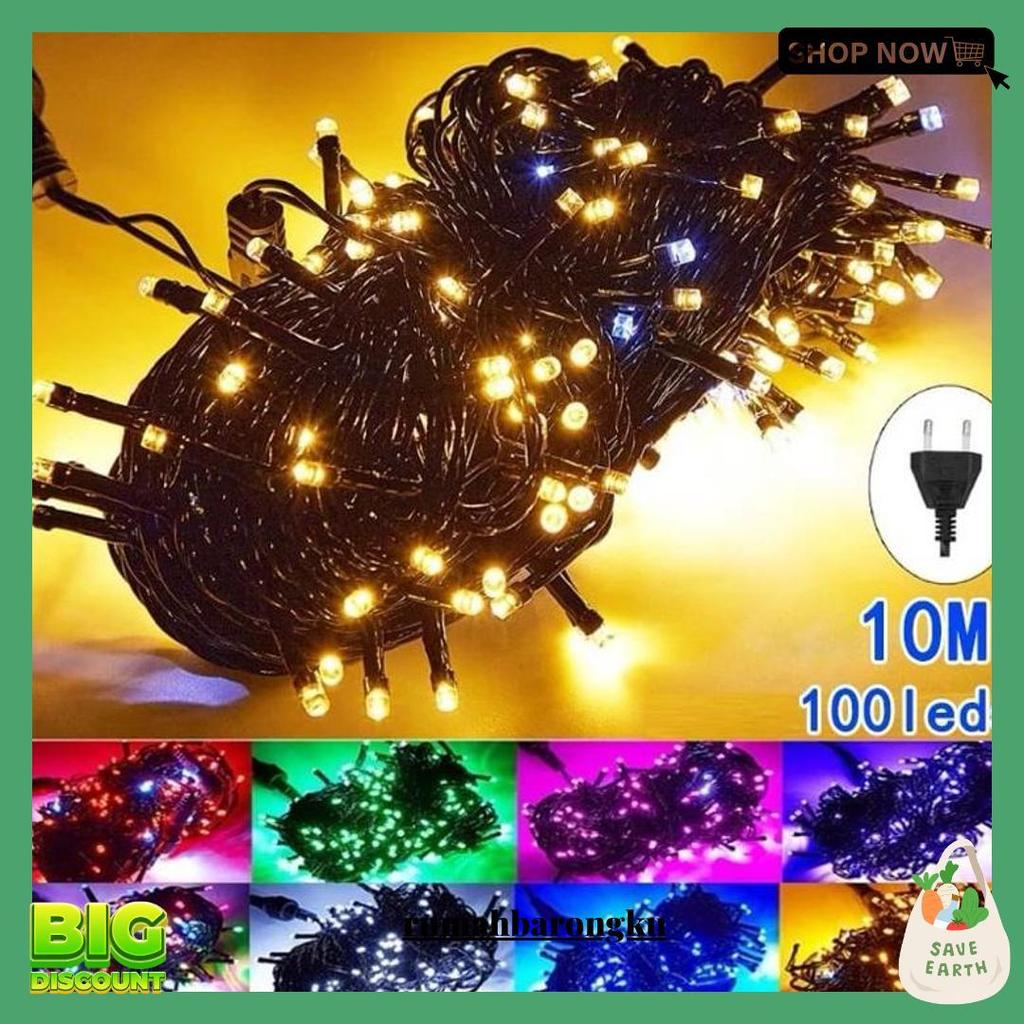 Lampu Led 100 Kabel Hitam /Lampu Tumblr /Lampu Hias/Lampu Natal Terlaris
