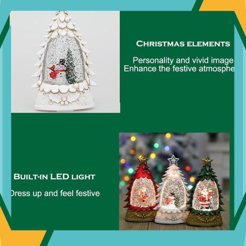 Terbaik Pajangan Natal Bola Air Snowglobe Lampu Model Pohon Natal Hijau / Kecil Dekorasi Christmas H