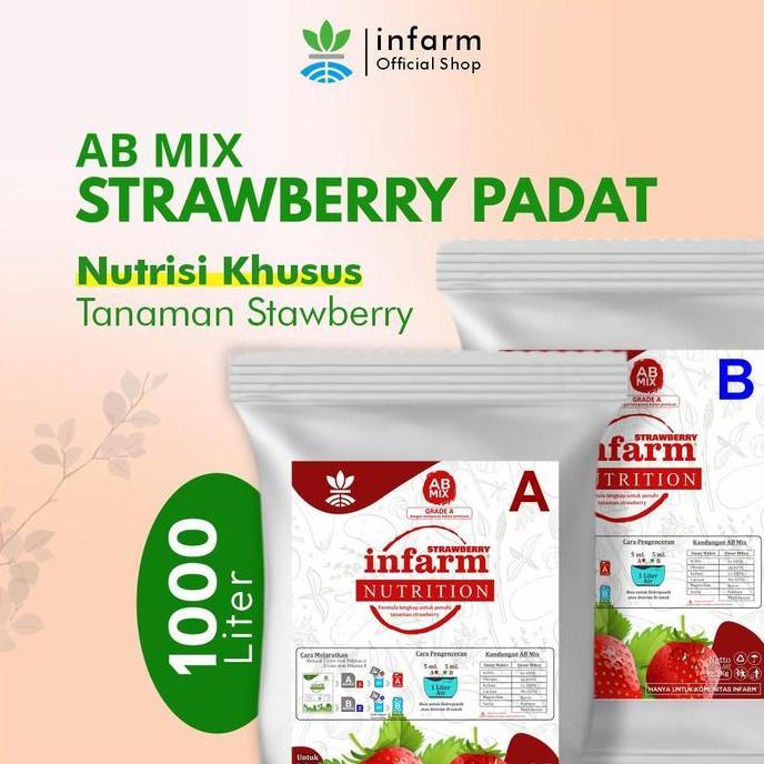 Promo INFARM - Pupuk AB Mix Hidroponik Besar Strawberry Organik 1000 Liter Pupuk Hidroponik Bubuk In