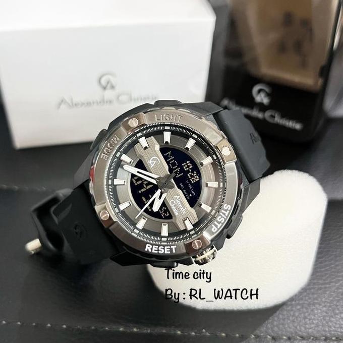 Jam Pria Alexandre Christie Ac9404 Digital Analog Karet Watches
